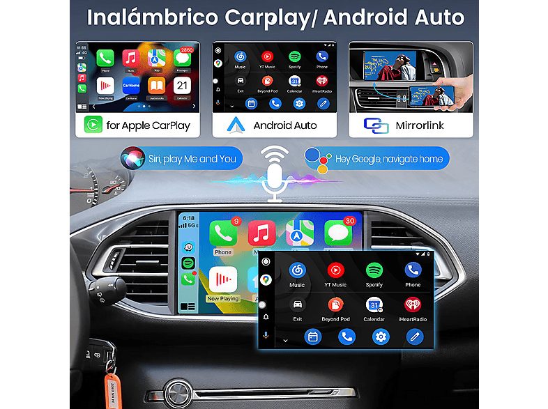 Autorradio  - CarPlay Android Auto Para Peugeot Citroen DS MRN SMEG 2013-2016 CESTOVET, 0 "", 2*USB, Black — foto 4