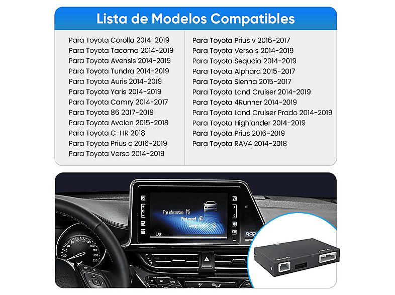 Autorradio  - Carplay Android auto Para Toyota 2014-2019 plug-and-play CESTOVET, 0 "", 2*USB, Black — foto 3