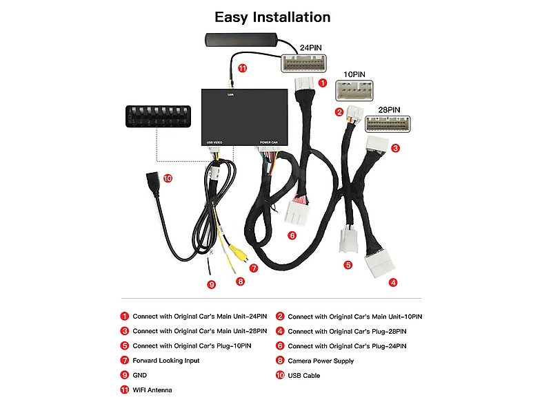 Autorradio  - Carplay Android auto Para Toyota 2014-2019 plug-and-play CESTOVET, 0 "", 2*USB, Black — foto 8