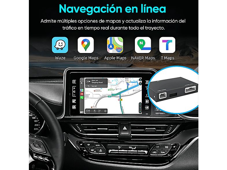 Autorradio  - Carplay Android auto Para Toyota 2014-2019 plug-and-play CESTOVET, 0 "", 2*USB, Black — foto 9