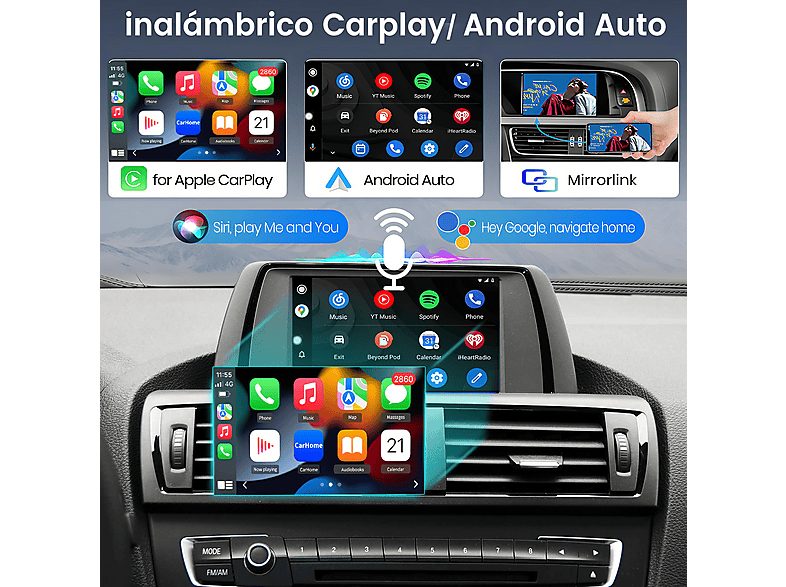 Autorradio  - Carplay Para BMW Sistema EVO- BMW 1 2 3 4 5 6 7 X1 X3 X4 X5 CESTOVET, 0 "", 2*USB, Black — foto 4