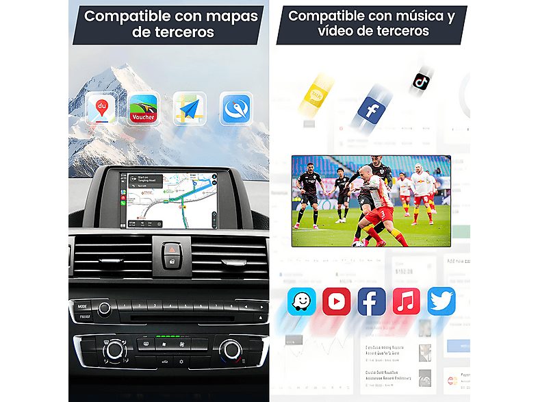Autorradio  - Carplay Para BMW Sistema EVO- BMW 1 2 3 4 5 6 7 X1 X3 X4 X5 CESTOVET, 0 "", 2*USB, Black — foto 9