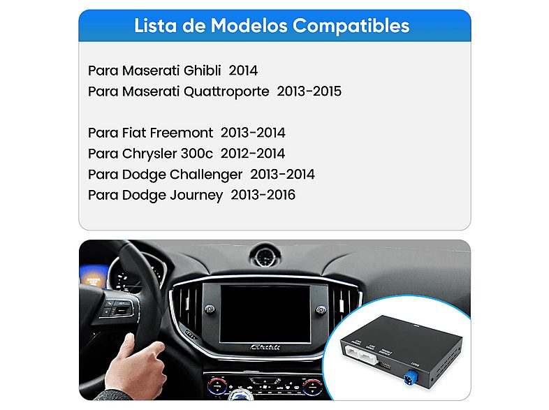 Autorradio  - Carplay Para Maserati, Fiat Freemont , Chrysler 300C , Dodge CESTOVET, 0 "", 2*USB, Black — foto 3