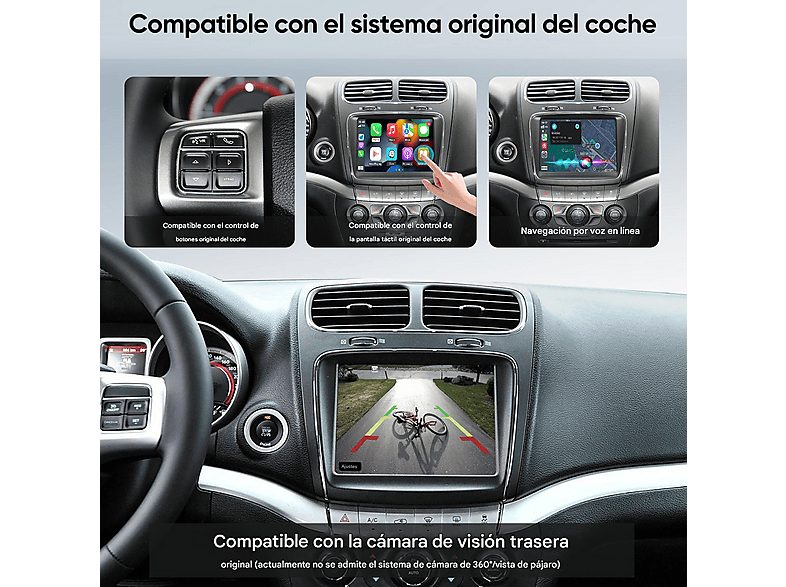 Autorradio  - Carplay Para Maserati, Fiat Freemont , Chrysler 300C , Dodge CESTOVET, 0 "", 2*USB, Black — foto 6