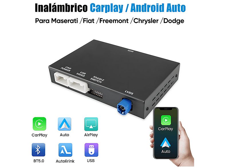 Autorradio  - Carplay Para Maserati, Fiat Freemont , Chrysler 300C , Dodge CESTOVET, 0 "", 2*USB, Black — foto 7