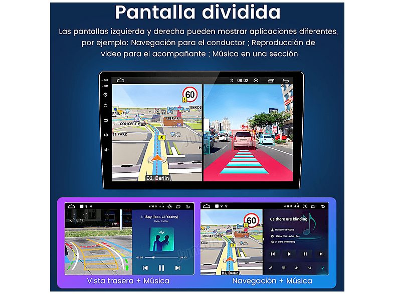 Autorradio  - Ford Focus Mk2 Mk3 Exi MT 2 3 2004-2011 64GB CARPLAY SMORGR, 9 "", 2*USB, Silver — foto 5