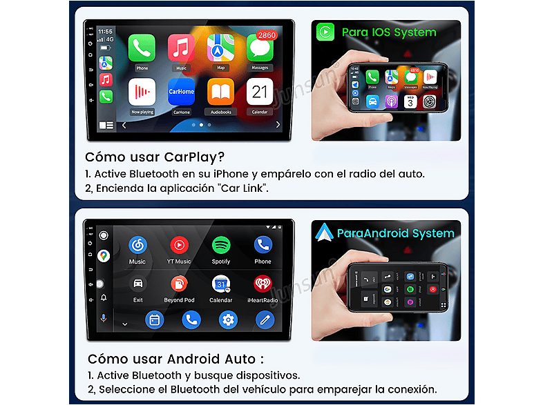 Autorradio  - Para Benz Vito 3 W447 (2014-2020) CARPLAY Android Auto 128GB Octa-Core JUNSUN, 10,1 "", 2*USB 1*RCA, Black — foto 5