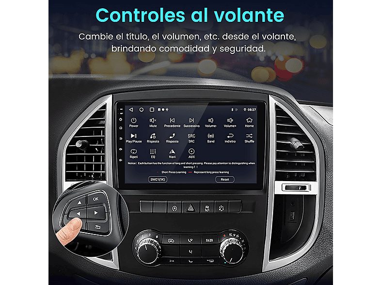 Autorradio  - Para Benz Vito 3 W447 (2014-2020) CARPLAY Android Auto 128GB Octa-Core JUNSUN, 10,1 "", 2*USB 1*RCA, Black — foto 6