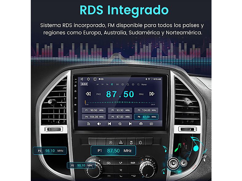 Autorradio  - Para Benz Vito 3 W447 (2014-2020) CARPLAY Android Auto 128GB Octa-Core JUNSUN, 10,1 "", 2*USB 1*RCA, Black — foto 7