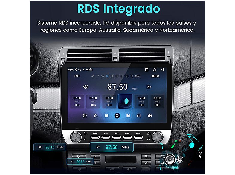 Autorradio  - Para BMW E46 (1998-2006) Carplay Android Auto 64GB JUNSUN, 10,1 "", 2*USB, black/plata — foto 11