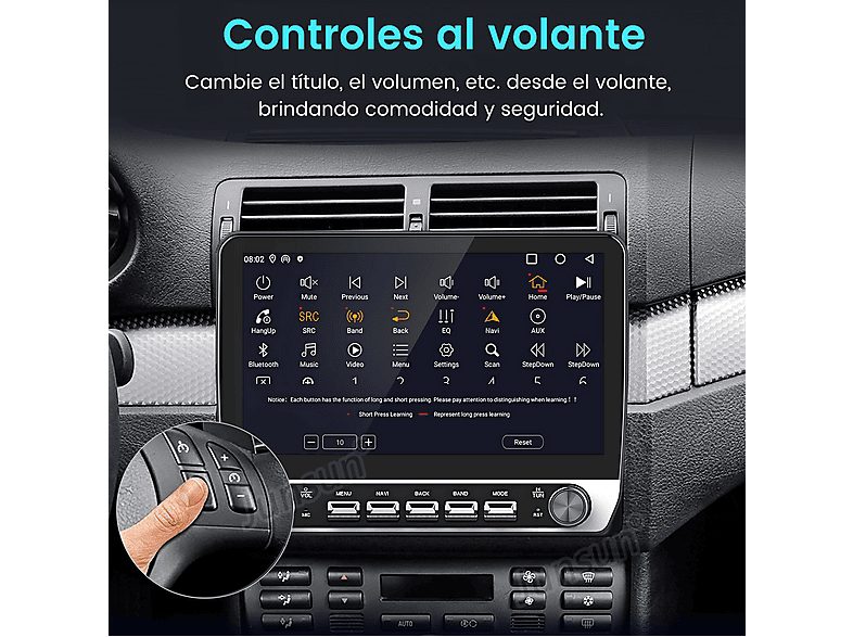 Autorradio  - Para BMW E46 (1998-2006) Carplay Android Auto 64GB JUNSUN, 10,1 "", 2*USB, black/plata — foto 6
