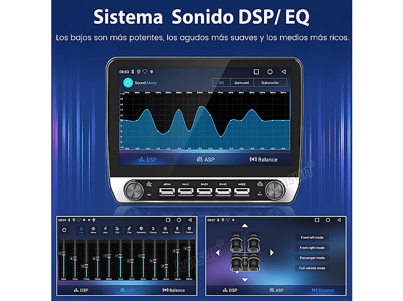 Autorradio  - Para BMW E46 (1998-2006) Carplay Android Auto 64GB JUNSUN, 10,1 "", 2*USB, black/plata — foto 7