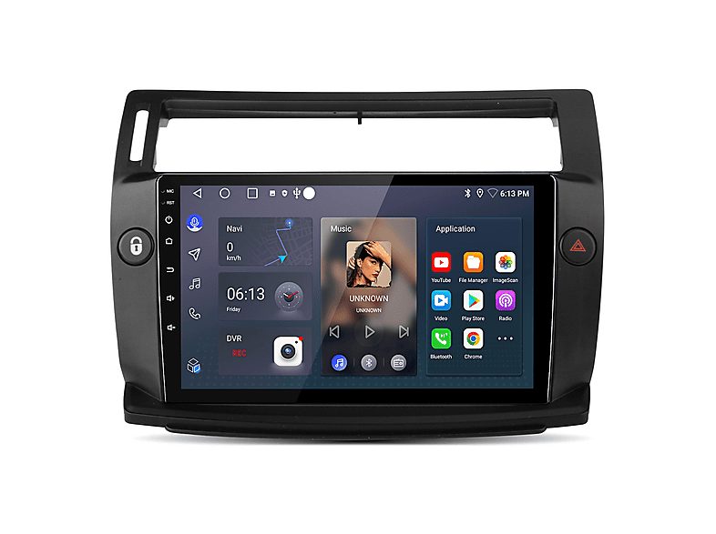 JUNSUN Autorradio  - Para Citroen C4 (2004-2009) Carplay Android Auto 64GB JUNSUN, 9 "", 2*USB, black