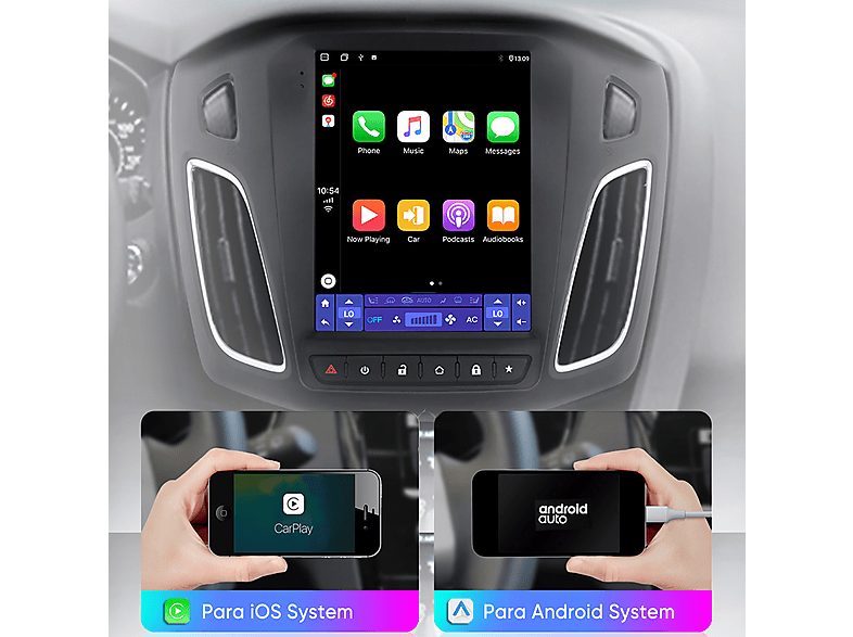 Autorradio  - Para Ford Focus 2012-2017 Carplay GPS Navi WIFI 2+32GB CESTOVET, 9,7 "", 2*USB, Black — foto 6