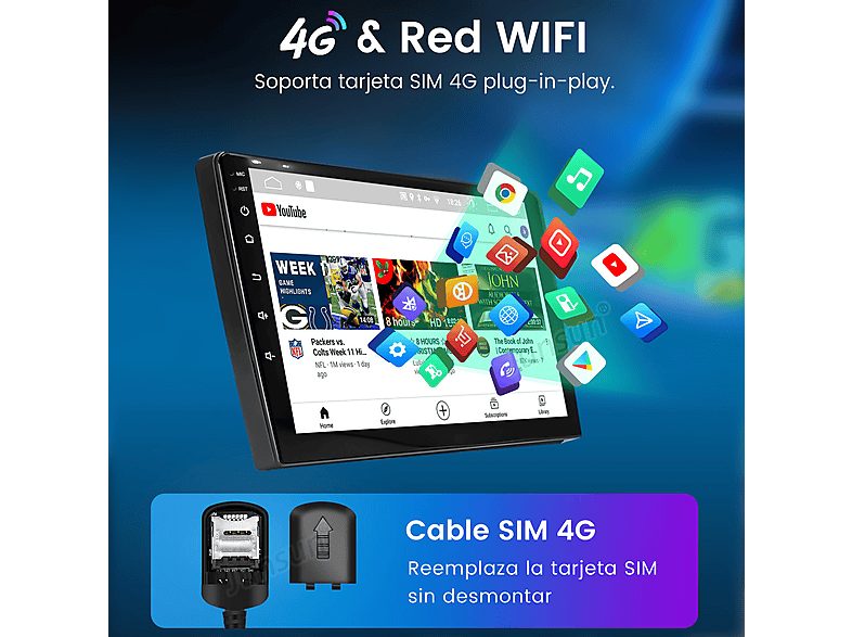 Autorradio  - Para Megane 3 (2008-2014) CARPLAY Android Auto 128GB Octa-Core +Cámara JUNSUN, 9 "", 2*USB 1*RCA, Black — foto 10