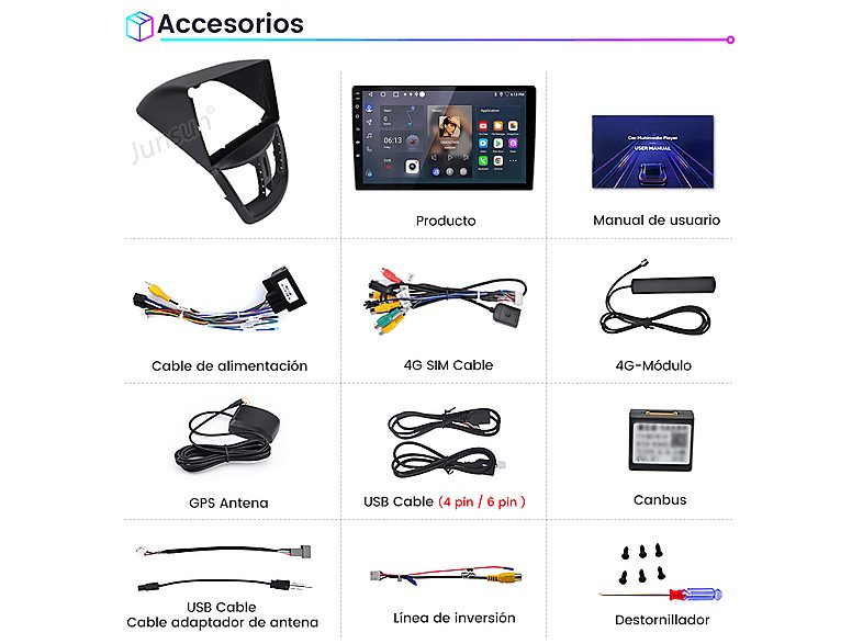 Autorradio  - Para Peugeot 207 2006-2015 Carplay GPS Navi 6+128GB Octa-Core CESTOVET, 9 "", 2*USB 1*RCA, Black — foto 8