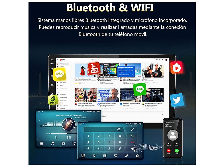 Autorradio  - Para Renault Megane 2 2002-2009 CARPLAY Android Auto 4+64GB Octa-Core JUNSUN, 9 "", 2*USB, black — foto 9