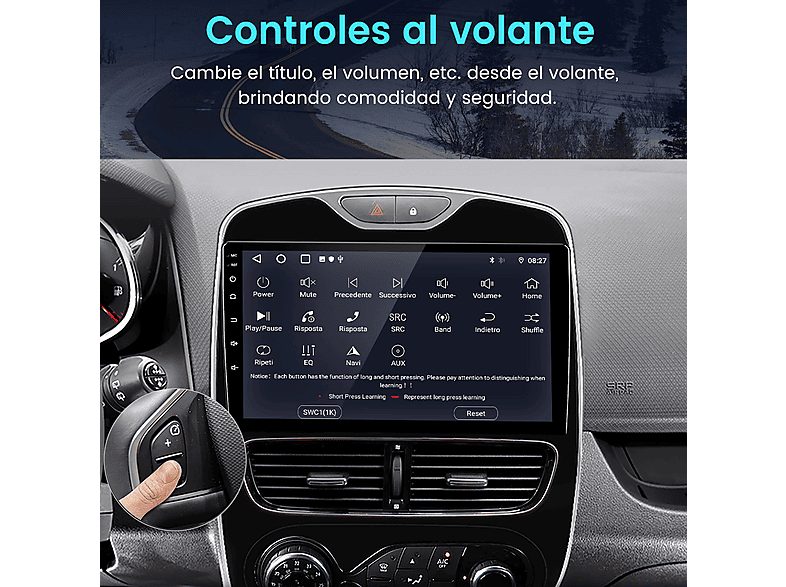 Autorradio  - Para Reuault Clio 4 (2016-2019) CARPLAY Android Auto 128GB Octa-Core JUNSUN, 10,1 "", 2*USB 1*RCA, Black — foto 6