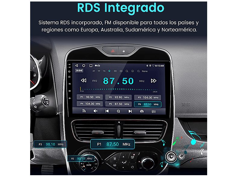 Autorradio  - Para Reuault Clio 4 (2016-2019) CARPLAY Android Auto 128GB Octa-Core JUNSUN, 10,1 "", 2*USB 1*RCA, Black — foto 7