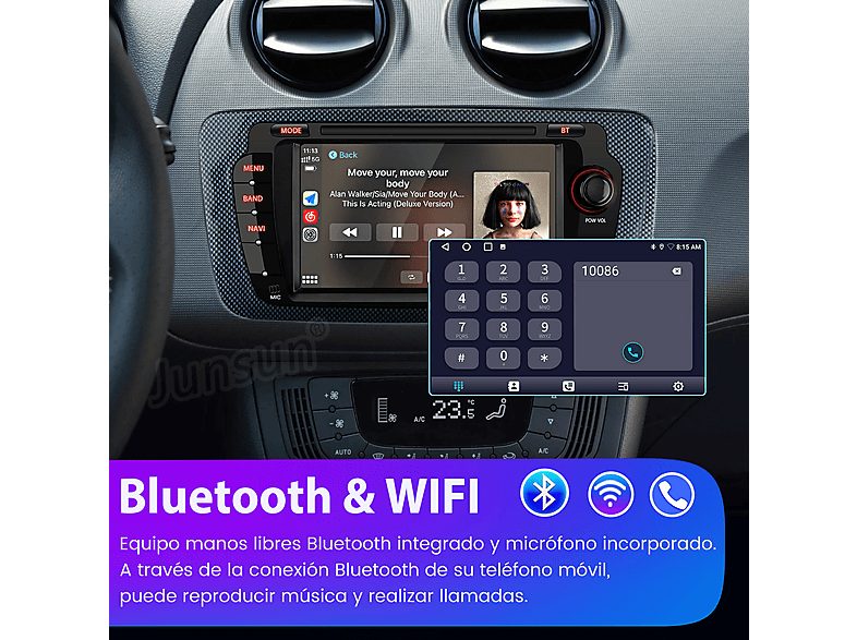 Autorradio  - Para  Seat Ibiza 2008-2013 CarPlay GPS Navi WIFI 64GB CESTOVET, 7 "", 2*USB, Black — foto 10