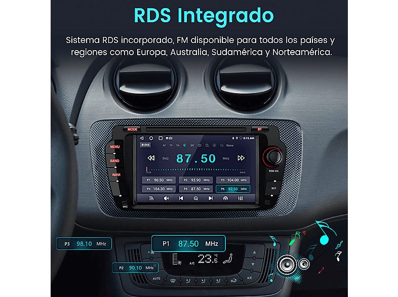 Autorradio  - Para  Seat Ibiza 2008-2013 CarPlay GPS Navi WIFI 64GB CESTOVET, 7 "", 2*USB, Black — foto 11