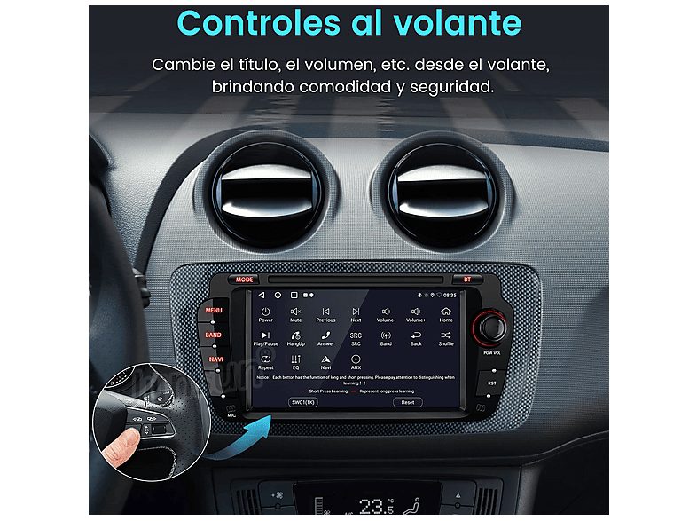Autorradio  - Para  Seat Ibiza 2008-2013 CarPlay GPS Navi WIFI 64GB CESTOVET, 7 "", 2*USB, Black — foto 6