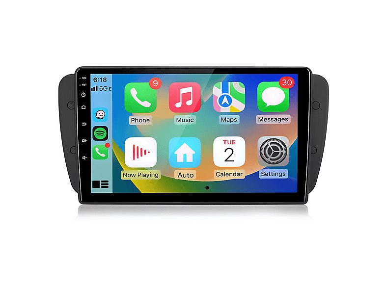 CESTOVET Autorradio  - Para Seat Ibiza 2009-2013 Carplay GPS Navi WIFI 2+64GB CESTOVET, 9 "", 2*USB, Black