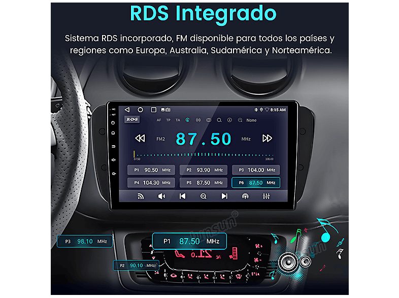 Autorradio  - Para Seat Ibiza 2009-2013 Carplay GPS Navi WIFI 2+64GB CESTOVET, 9 "", 2*USB, Black — foto 11