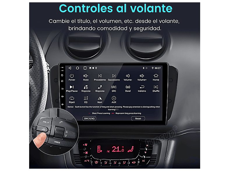 Autorradio  - Para Seat Ibiza 2009-2013 Carplay GPS Navi WIFI 2+64GB CESTOVET, 9 "", 2*USB, Black — foto 6
