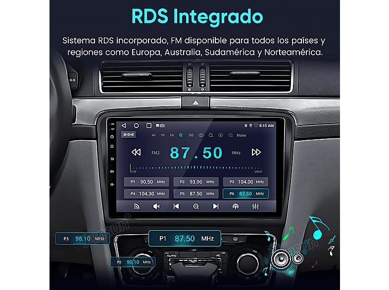 Autorradio  - Para Skoda Superb 2008-2013 Carplay Android Auto 64GB JUNSUN, 10,1 "", 2*USB, black — foto 11