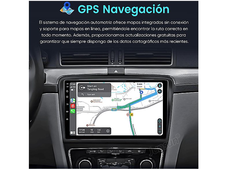 Autorradio  - Para Skoda Superb 2008-2013 Carplay Android Auto 64GB JUNSUN, 10,1 "", 2*USB, black — foto 4