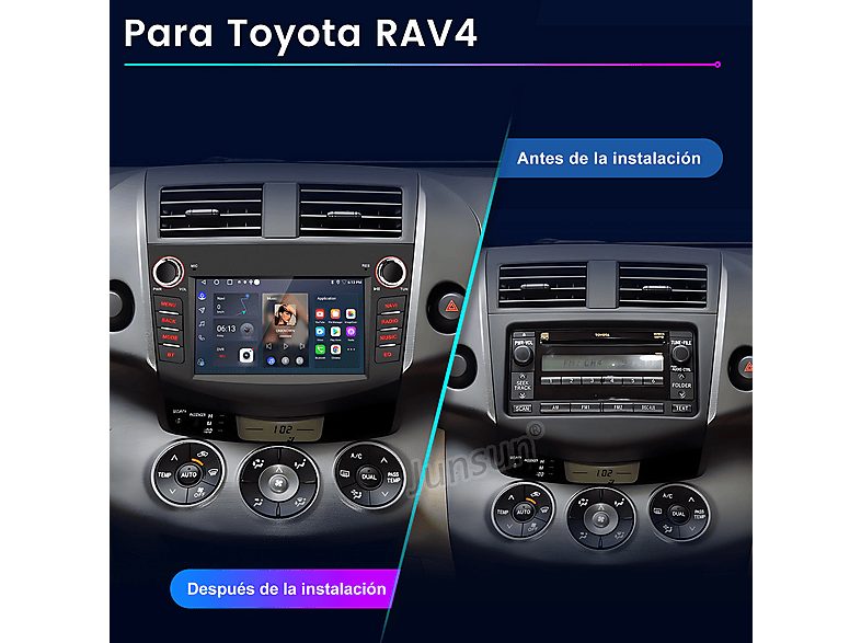 Autorradio  - Para Toyota RAV4 CarPlay GPS Navi WIFI 64GB CESTOVET, 7 "", 2*USB, Black — foto 2