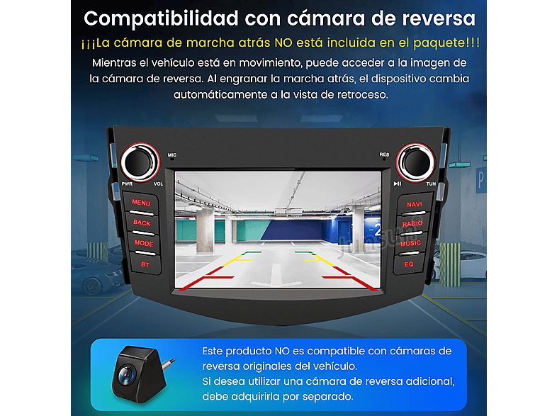 Autorradio  - Para Toyota RAV4 CarPlay GPS Navi WIFI 64GB CESTOVET, 7 "", 2*USB, Black — foto 9