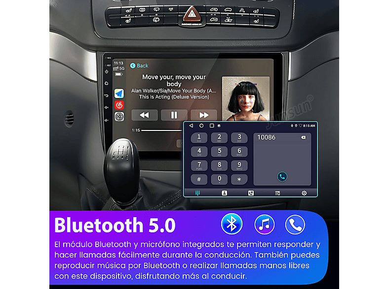 Autorradio  - Para Vito 2 Viano 2 W639 (2003-2015) CARPLAY Android Auto 128GB Octa-Core JUNSUN, 10,1 "", 2*USB 1*RCA, Black — foto 11
