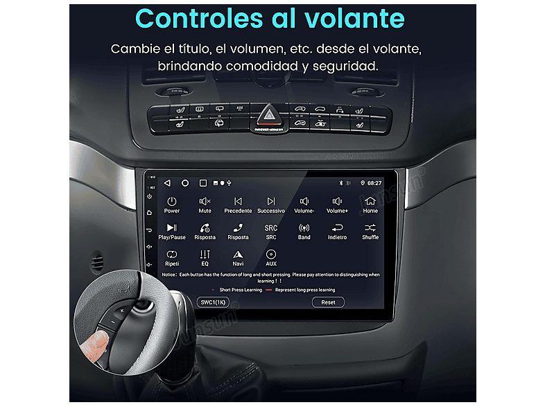 Autorradio  - Para Vito 2 Viano 2 W639 (2003-2015) CARPLAY Android Auto 128GB Octa-Core JUNSUN, 10,1 "", 2*USB 1*RCA, Black — foto 6