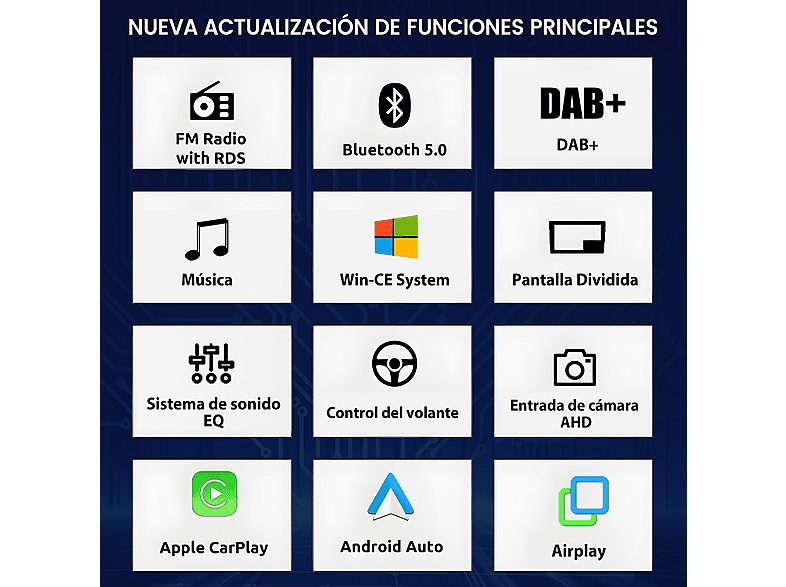 Autorradio  - Para VW Golf 5/6 Passat Polo Tiguan Touran T5 CARPLAY Android Auto Linux JUNSUN, 7 "", 2*USB, Black — foto 3