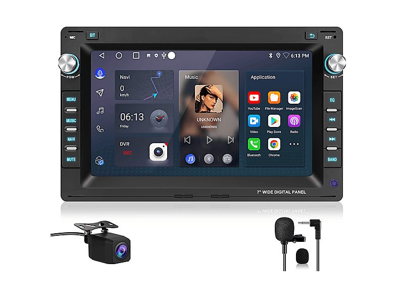 CESTOVET Autorradio  - Para VW Golf Polo Passat Sharan Carplay GPS NAVI 64GB +Cámara y micrófono CESTOVET, 7 "", 2*USB 1*RCA, Black