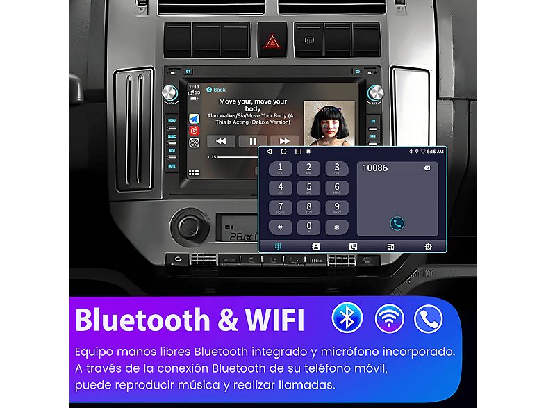 Autorradio  - Para VW Golf Polo Passat Sharan Carplay GPS NAVI 64GB +Cámara y micrófono CESTOVET, 7 "", 2*USB 1*RCA, Black — foto 10