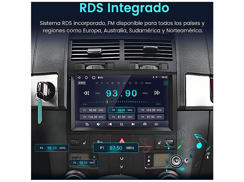 Autorradio  - Para VW Touareg (2002-2010) Carplay Android Auto 64GB JUNSUN, 9 "", 2*USB, black — foto 11