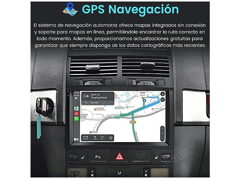 Autorradio  - Para VW Touareg (2002-2010) Carplay Android Auto 64GB JUNSUN, 9 "", 2*USB, black — foto 4