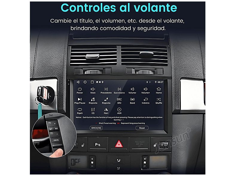 Autorradio  - Para VW Touareg (2002-2010) Carplay Android Auto 64GB JUNSUN, 9 "", 2*USB, black — foto 6