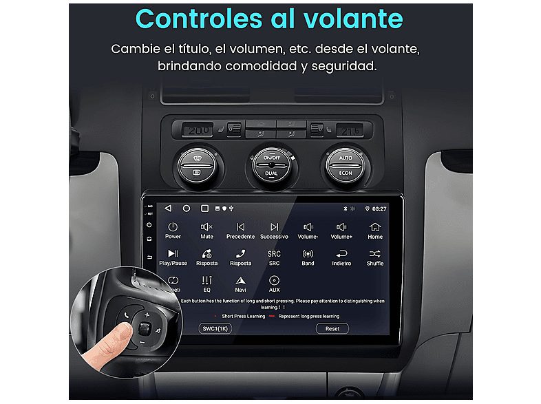 Autorradio  - Para VW Touran 1 2003-2010 Carplay Android Auto 64GB JUNSUN, 10,1 "", 2*USB, black — foto 6