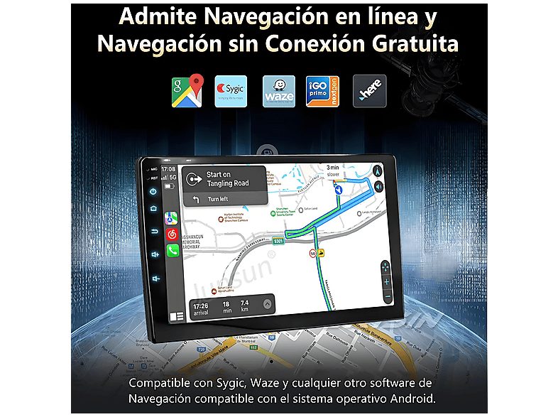 Autorradio  - Para VW Touran 1 2003-2010 Carplay GPS Navi WIFI 4+64GB Octa-Core CESTOVET, 10,1 "", 2*USB, Black — foto 4