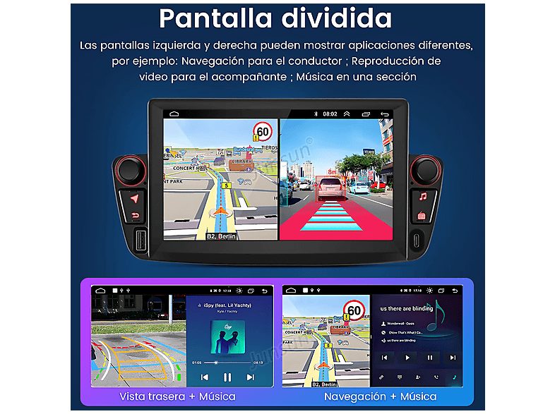 Autorradio  - Peugeot 107, Toyota Aygo, Citroen C1 2004-2014 SMORGR, 7 "", 2*USB, Black — foto 10