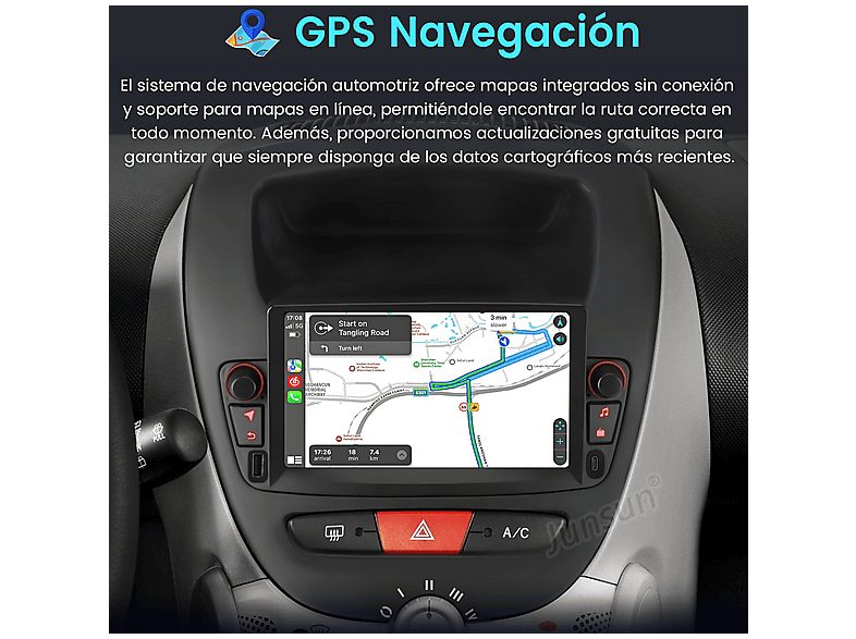 Autorradio  - Peugeot 107, Toyota Aygo, Citroen C1 2004-2014 SMORGR, 7 "", 2*USB, Black — foto 3