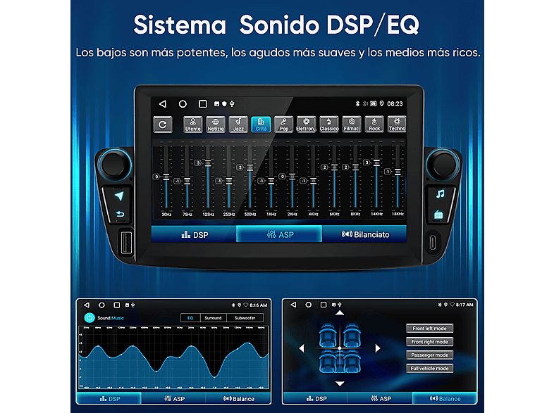 Autorradio  - Peugeot 107, Toyota Aygo, Citroen C1 2004-2014 SMORGR, 7 "", 2*USB, Black — foto 9