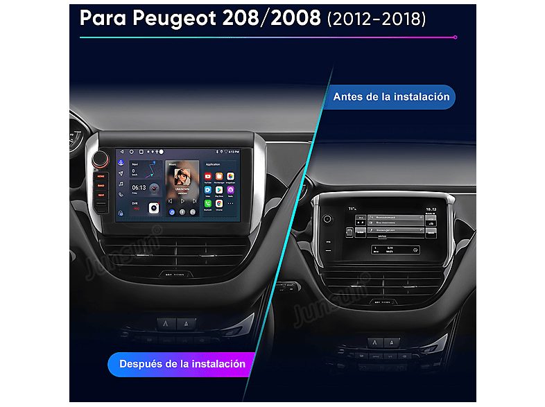 Autorradio  - Peugeot 208/2008 2012-2018 64GB SMORGR, 8 "", 2*USB, Black — foto 2