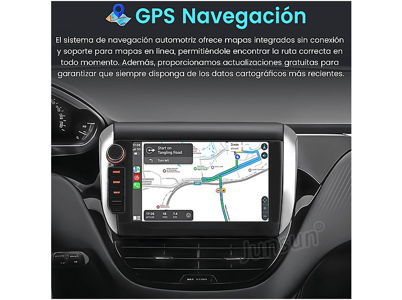 Autorradio  - Peugeot 208/2008 2012-2018 64GB SMORGR, 8 "", 2*USB, Black — foto 3