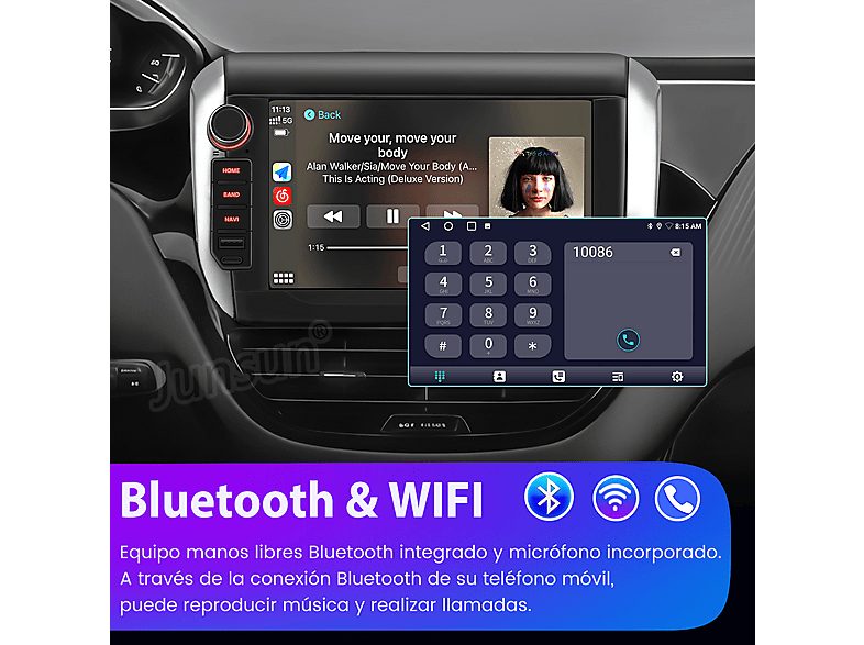 Autorradio  - Peugeot 208/2008 2012-2018 64GB SMORGR, 8 "", 2*USB, Black — foto 6