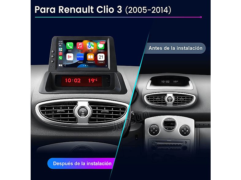 Autorradio  - Renault Clio 3 2005-2014 2+64GB CARPLAY SMORGR, 7 "", 2*USB, Black — foto 2